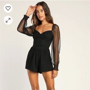 Black mesh bustier romper